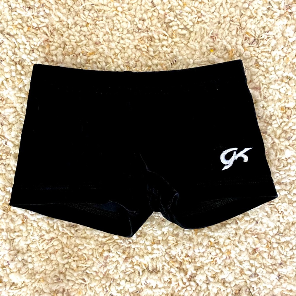 Child medium gk black velvet shorts